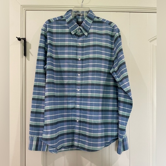 Men’s J. Crew Slim Flex Oxford Plaid Large Shirt - Picture 1 of 5